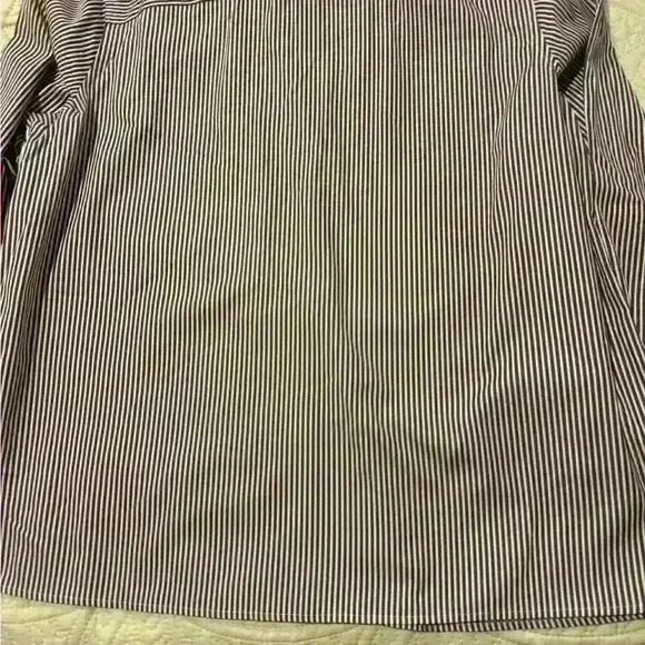 Preowned Lauren Ralph Lauren Button Down Shirt w/Burgandy/White Stripes size 2x - Picture 5 of 9